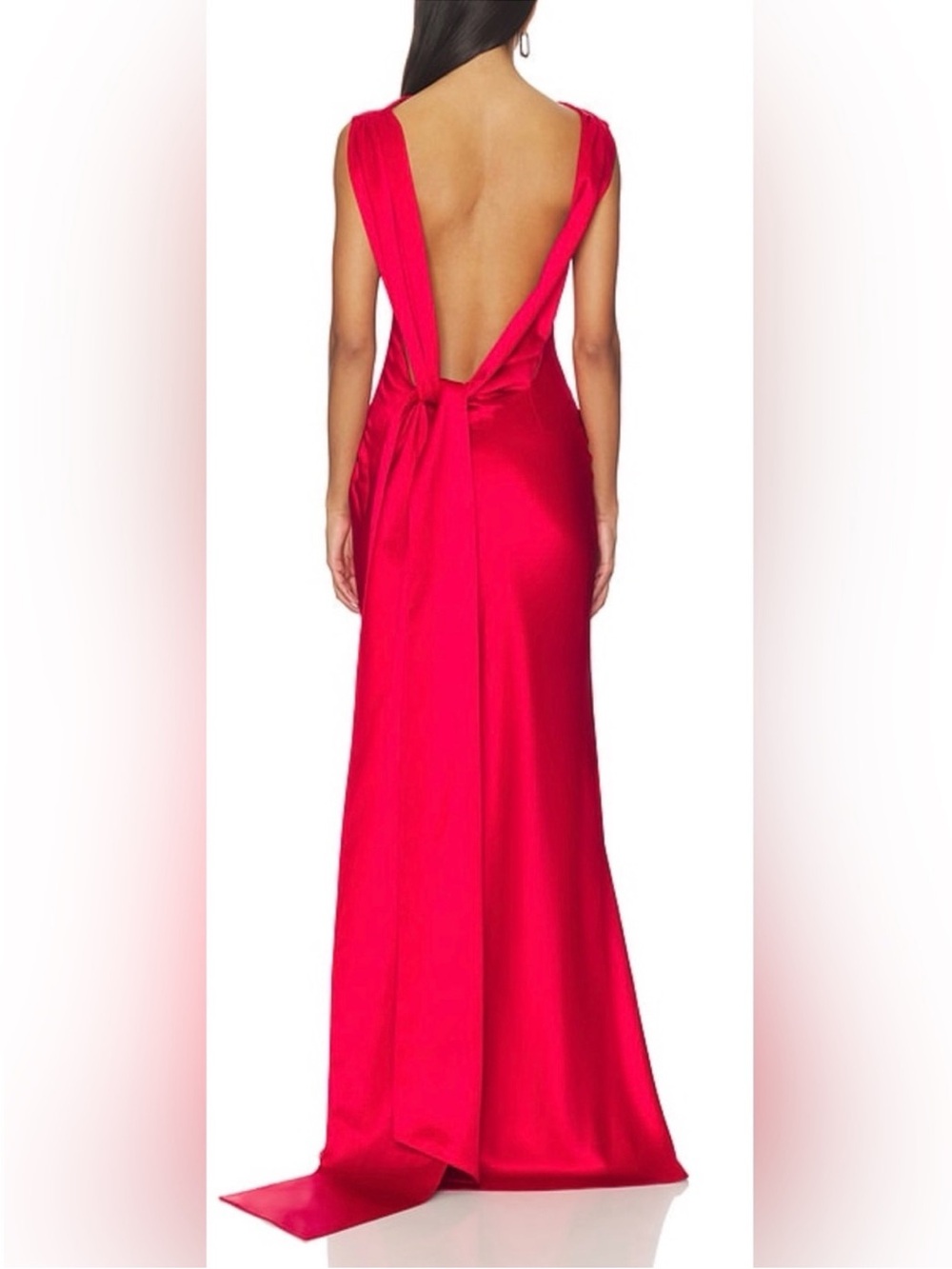 Sau Lee CALLIE SATIN GOWN Maxi dress in Red - Picture 2 of 10